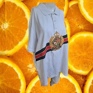 TUSUO Polo Shirt Mens 4XL White Short Sleeve Crest Logo‎ Cotton Casual